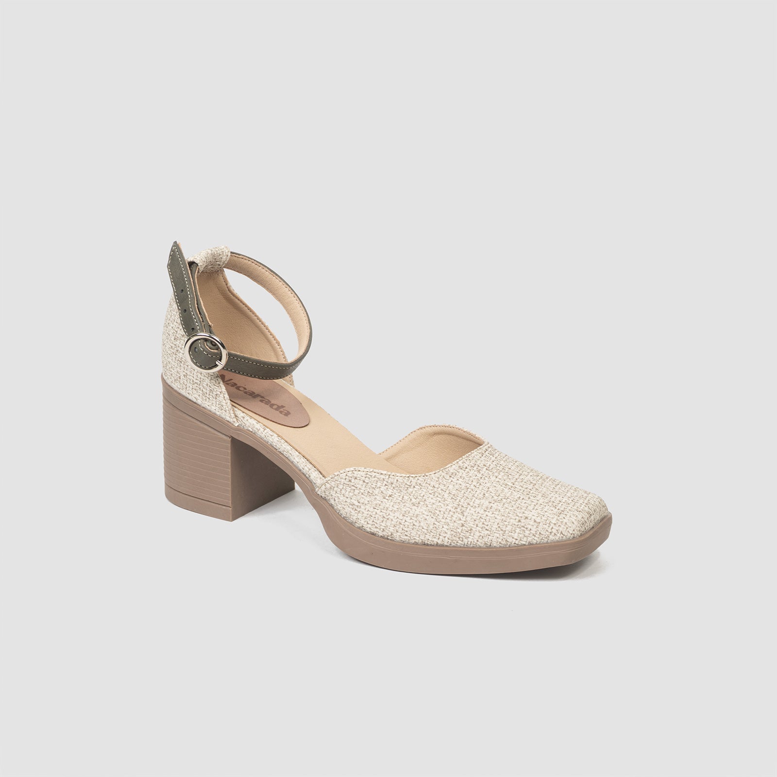 Tacón Cuadrado Beige